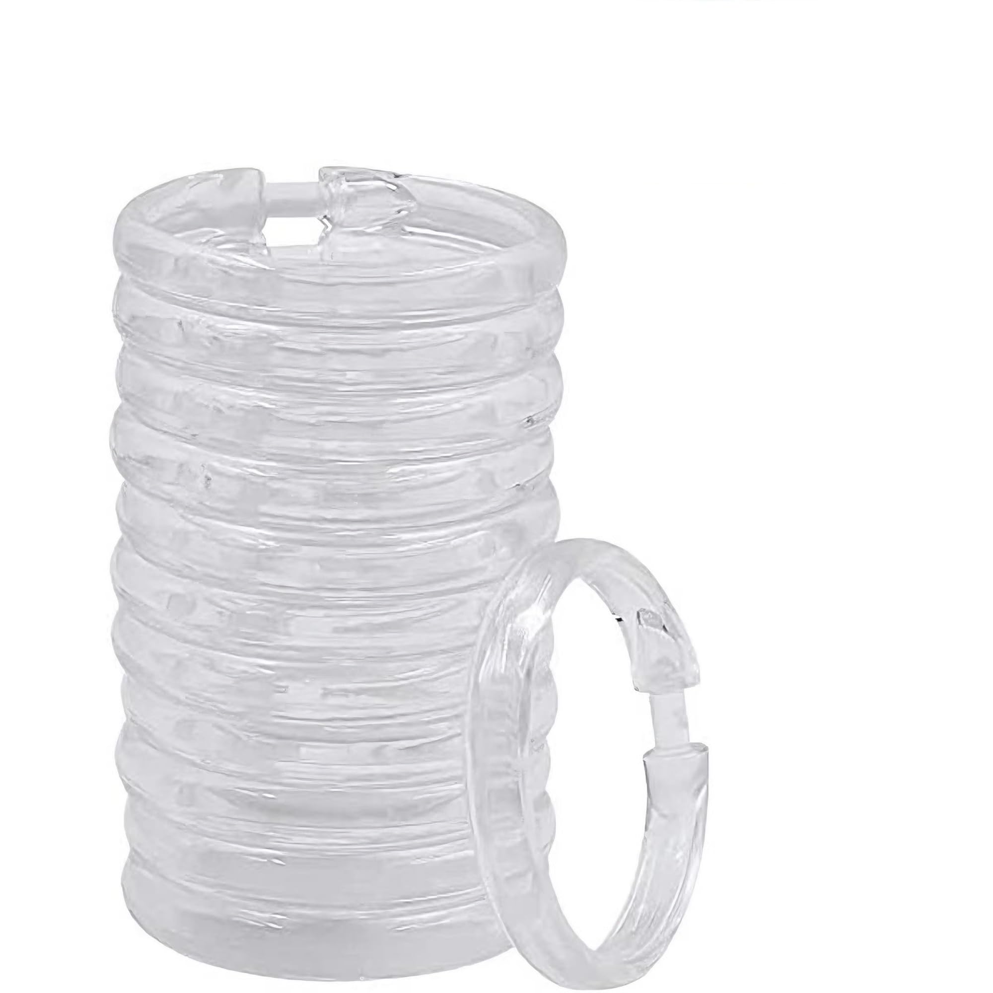 curtain hooks 12pcs O-Shaped Shower Curtain Hooks Rings Smooth Glide On Standard Rods Easy Install For Curtains/Liners Perfect Set for home(Clear)
