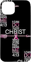 Vista 9 de Breast Cancer Phone Cases Women Philippians 4:13 Pink Cancer Case for iPhone 17