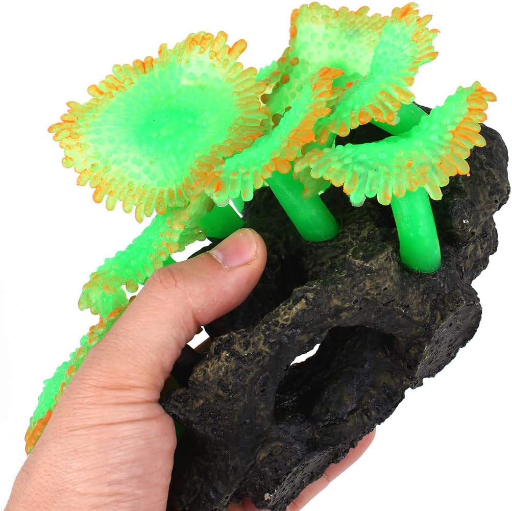 Silicone Aquarium Artificial Water Coral Decoration 6 Inch High Green (id: e96 fa2 ebc 99b a9a