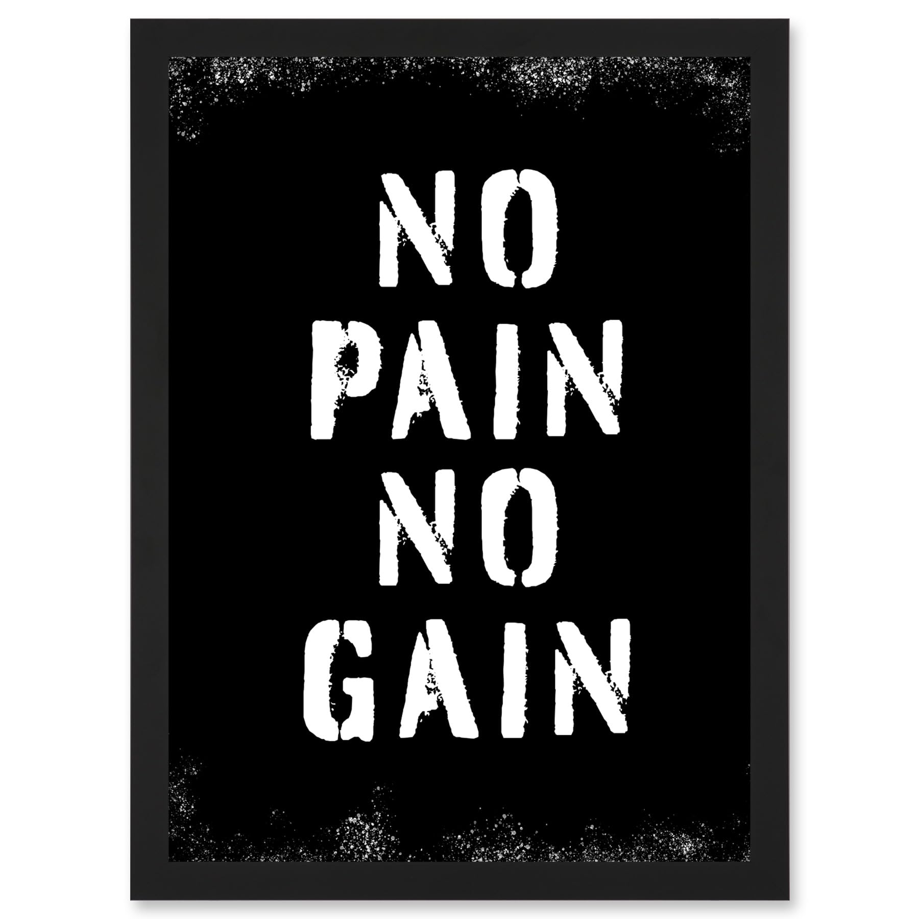 Artery8 Exercise Decor Inspiration No Pain No Gain Inspirational Gym Decor Wall Art Artwork Framed A3 Wall Art Print