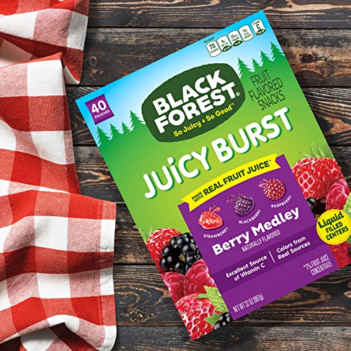 Bundle Of Black Forest Juicy Burst Fruit Snacks - Mixed Fruit + Berry Medley, 0.8 Ounce Pouches (40 Count Per Box) #TOP7