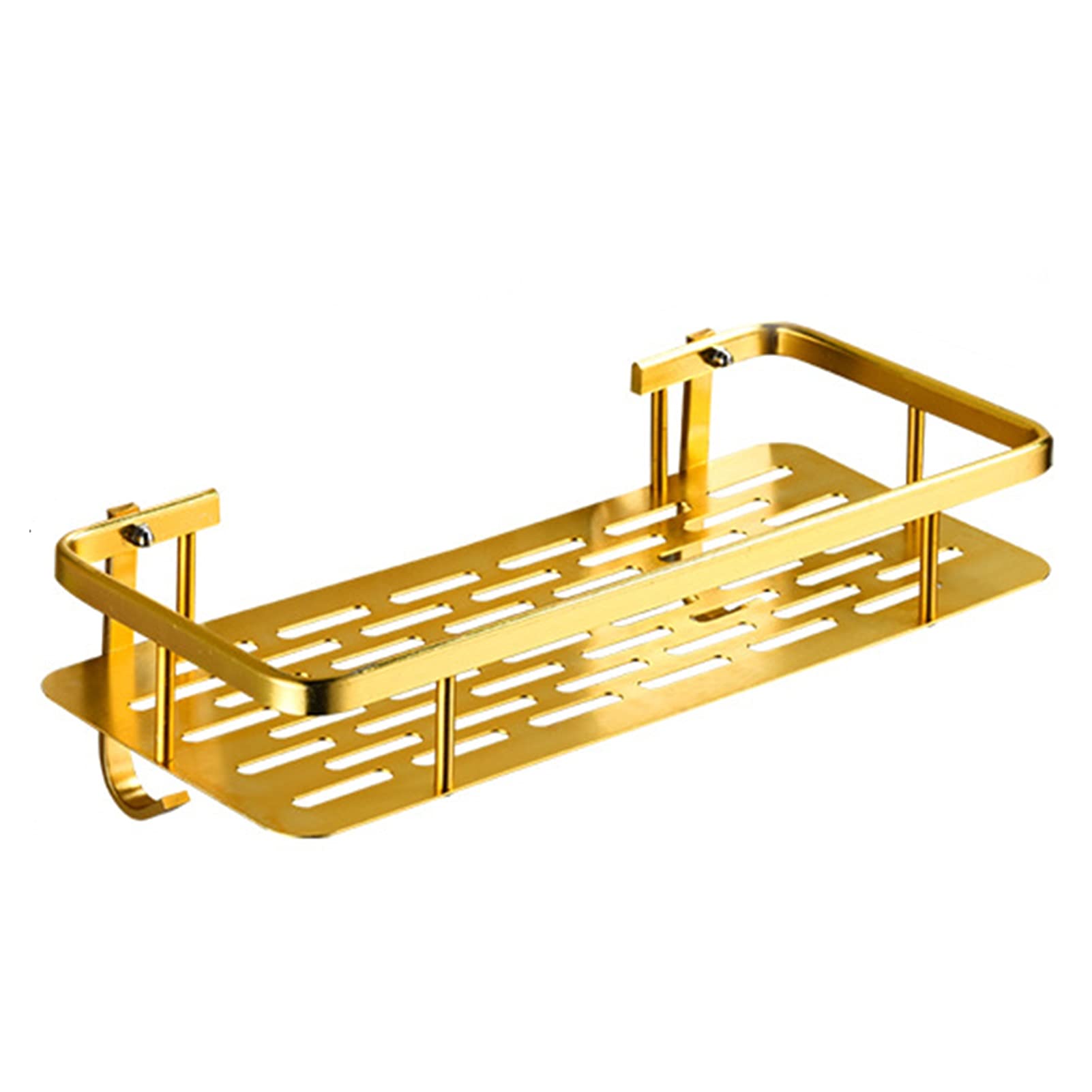 Półka narożna pod prysznic, uchwyt na butelkę pod prysznic, półka na wózek łazienkowy, półka pod prysznic, przestrzeń do przechowywania aluminiowego organizera prysznicowego, bez wiercenia haczyk samo