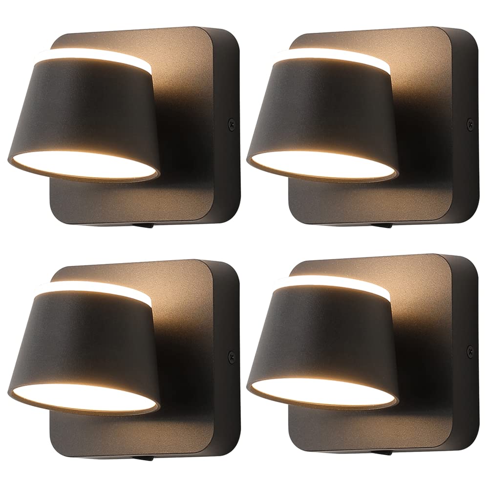 FYZDLAOR Can Be Rotated 360° LED Wall Sconces Set of 2,6W 3000K Warm White 6000K Daylight White Wall Sconce Lighting for Stairway Bedroom Hallway Bathroom Hotel