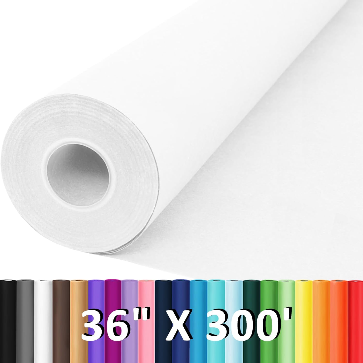 36" x 3600" (300') White Craft Paper Roll, Bulletin Board Construction Kraft Paper for Gift Wrapping Bouquet Flower Art Decorative Kids Drawing Coloring Painting Chart Easel Poster Packing 80GSM 55LB