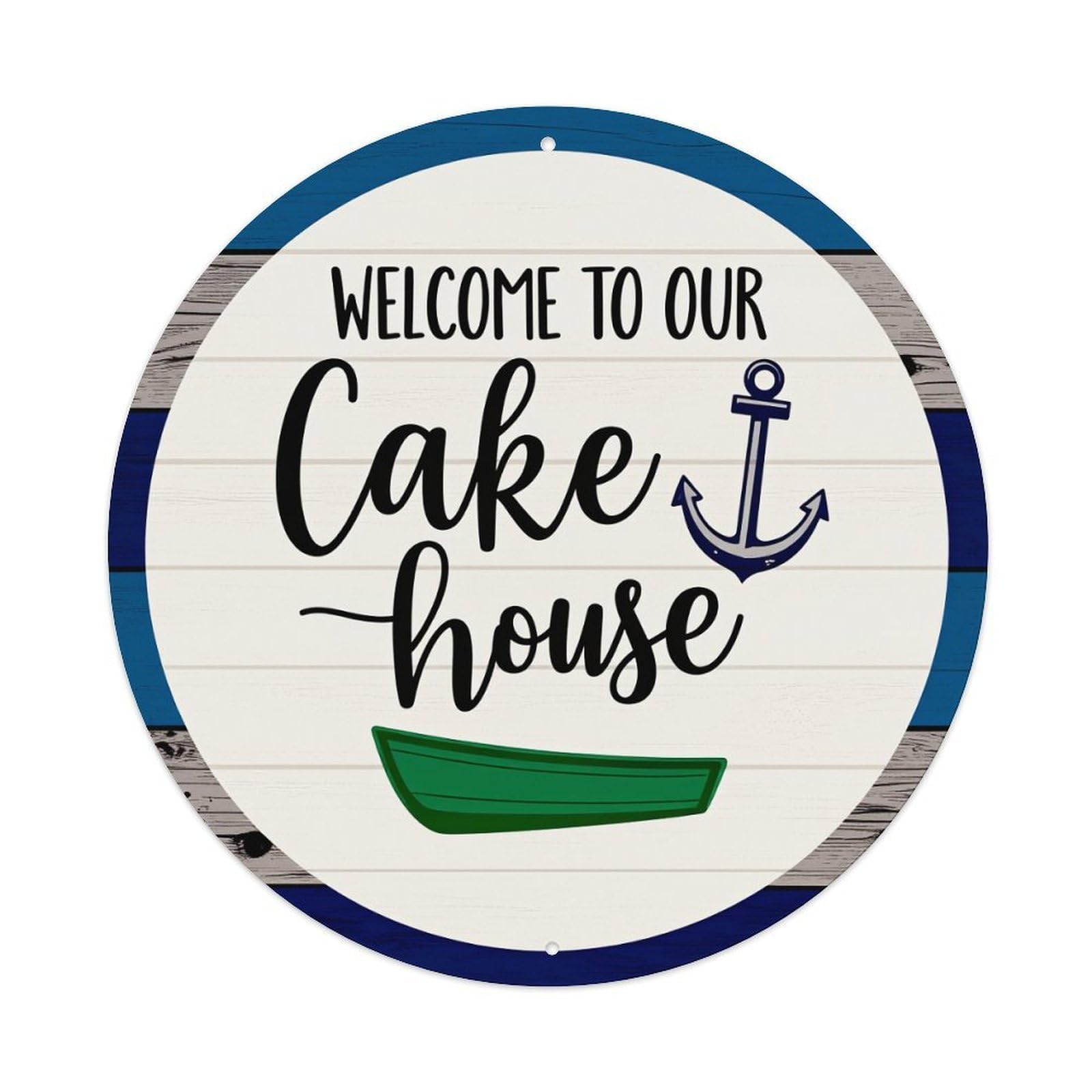 Welcome To Our Cake House Round Tin Sign Vintage Metal Poster Retro Bar, Home, Man Cave, Kitchen, Laundry Room Wall Art Decor Gift 8x8In