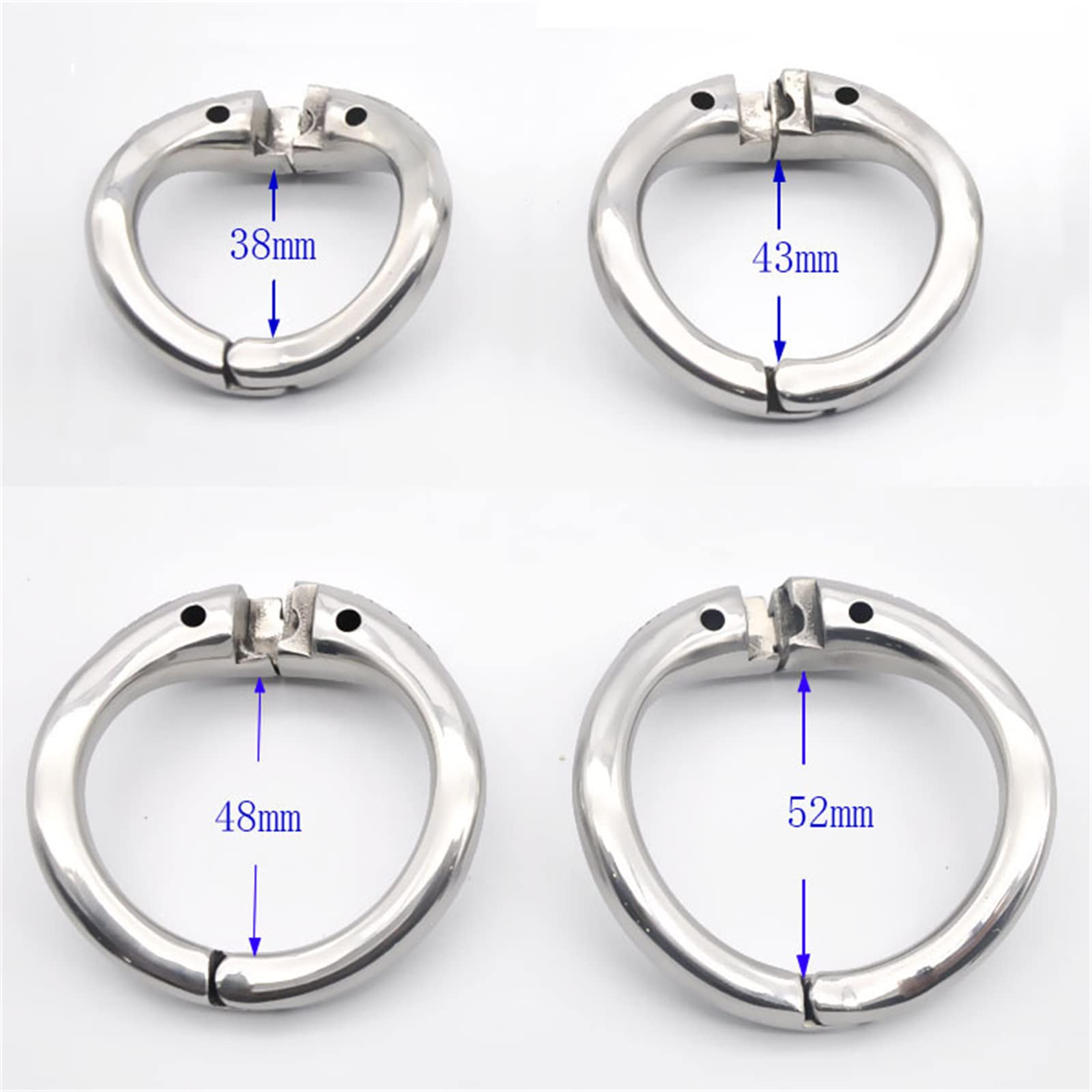 Hommes en acier métal dispositif de chasteté cage de poulet cage de chasteté avec housse de protection en silicone mâle pénis Sport adulte sex toy (A, 48mm)