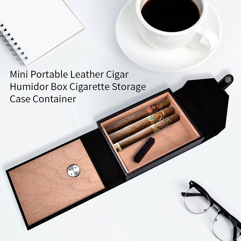 ZUMAHA Humidor Scatola Scatola per sigari in Pelle, Humidor per sigari dal Design Ben sigillato, Humidor per Mantenere i sigari freschi, Design Elegante e portasigari Artigianale, Nero Personalizzato
