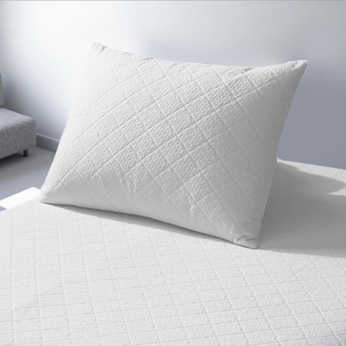 HADI LONDON Luxury Bamboo Pillowcase - Ultra Soft, Cooling, and Hypoallergenic - Pillow Cover for Hair & Skin Health - Breathable for the Ultimate Sleep Comfort (White, Bamboo Pillow case Only)