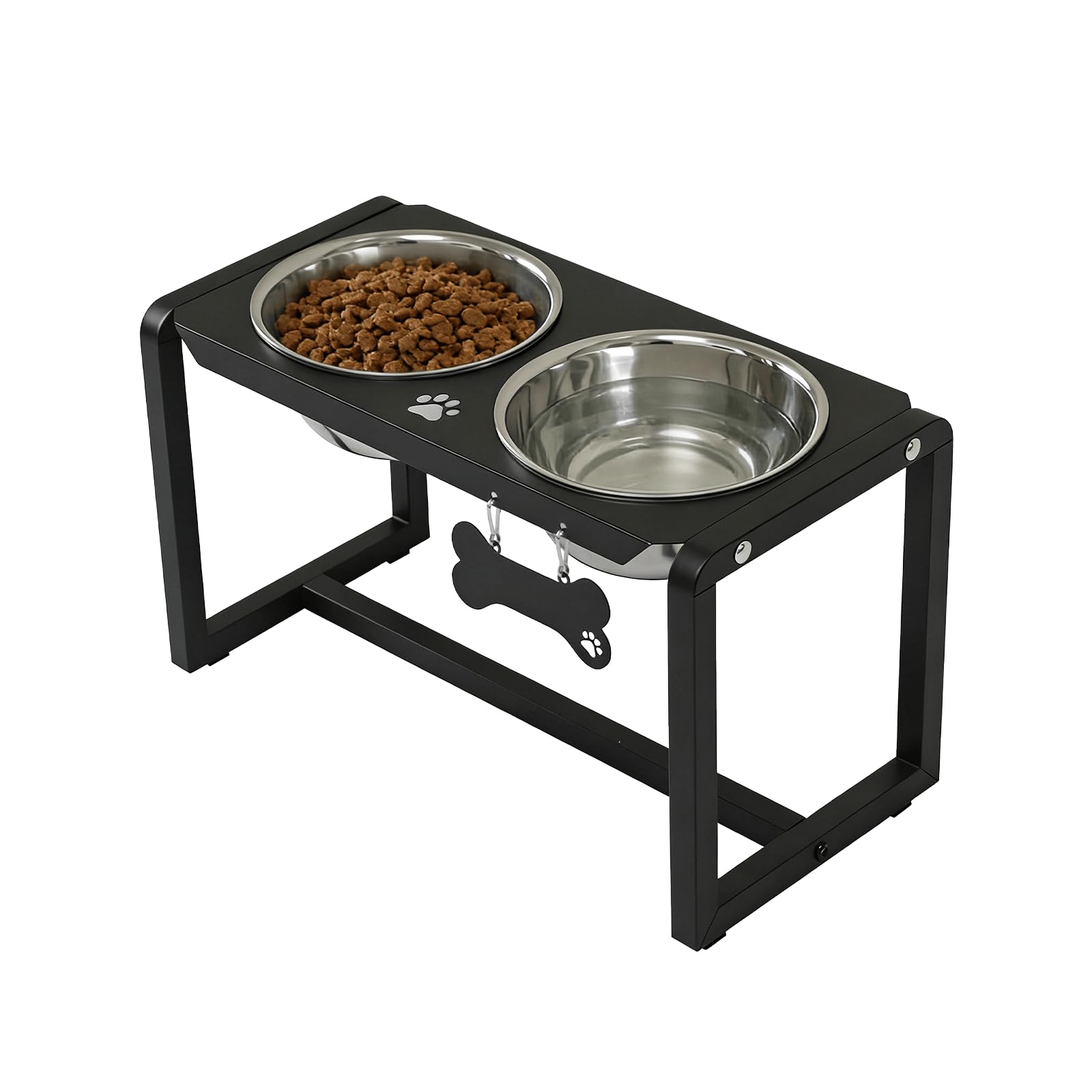 Metal Elevated Dog Bowls, Raised Dog Bowls for Medium/Large Sized Dogs with 2 Thick 58oz Stainless Steel Food Bowls, 10'' Tall Dog Bowl Stand Protect Neck &amp; Joints