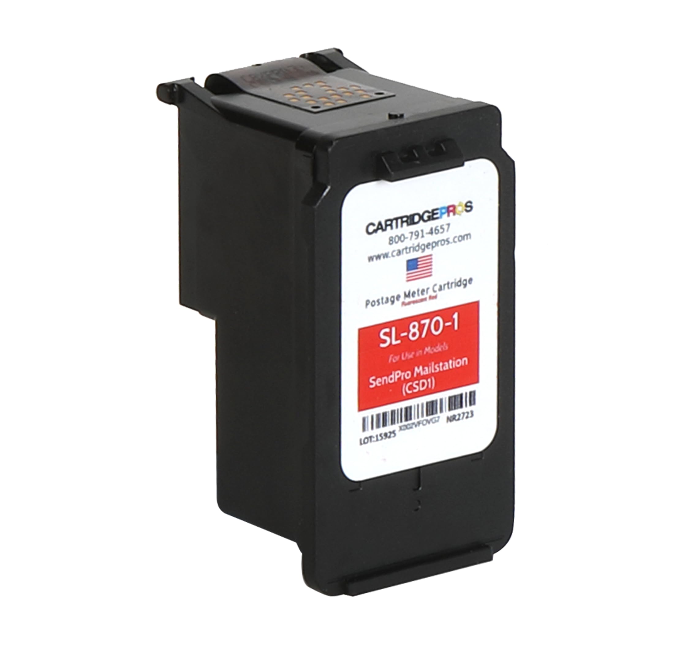 Cartridge Pros Red Ink Cartridge SL-870-1 Replacement for New SendPro Mailstation (CSD1) Postage Machines.