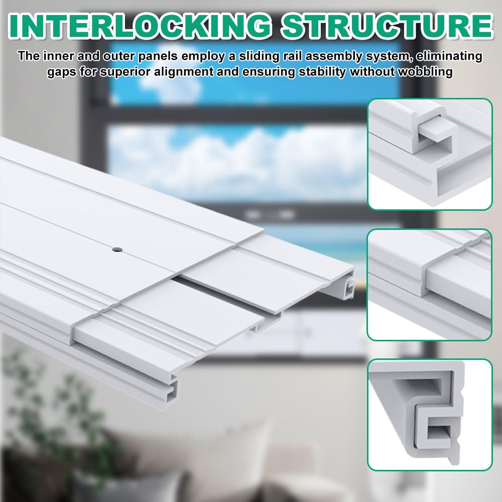 Kit de calafateo de aire acondicionado móvil 10 cm, 130 y 150 mm, universal, kit de ventana, aire acondicionado móvil, junta de puerta para ventana de 43 – 140 cm