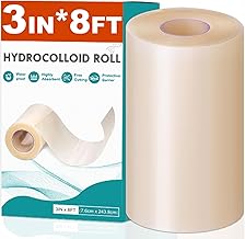 Hydrocolloid Roll for Wound Care, Hydrocolloid Patch Bandages with Self-Adhesive, Bed Sore Bandages, Highly Absorbent for Burn, Blister, Acne Care, Sterile and Waterproof (3in x 8ft)