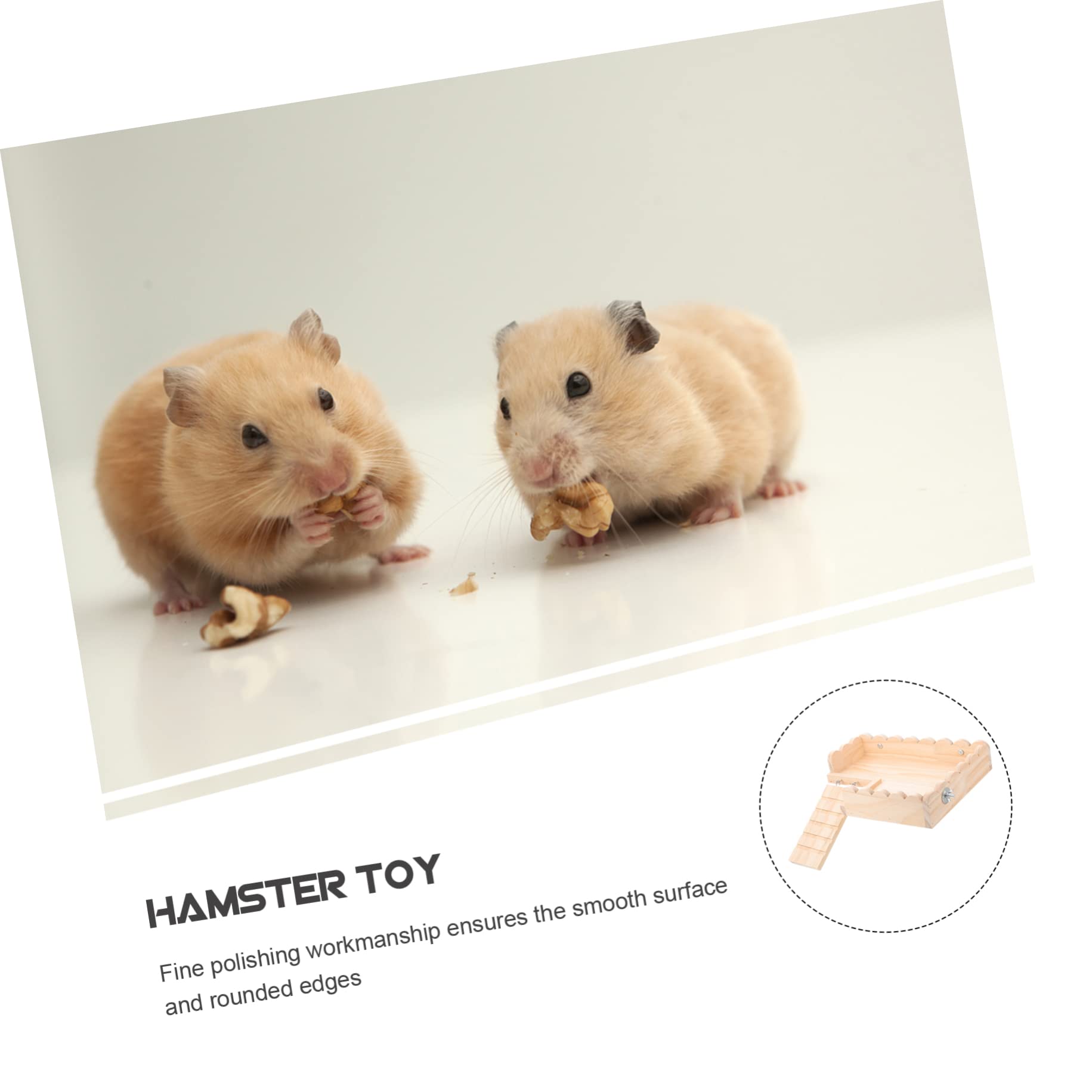 Jouet Plateforme pour Hamster en Bois, Support de Cage Khaki