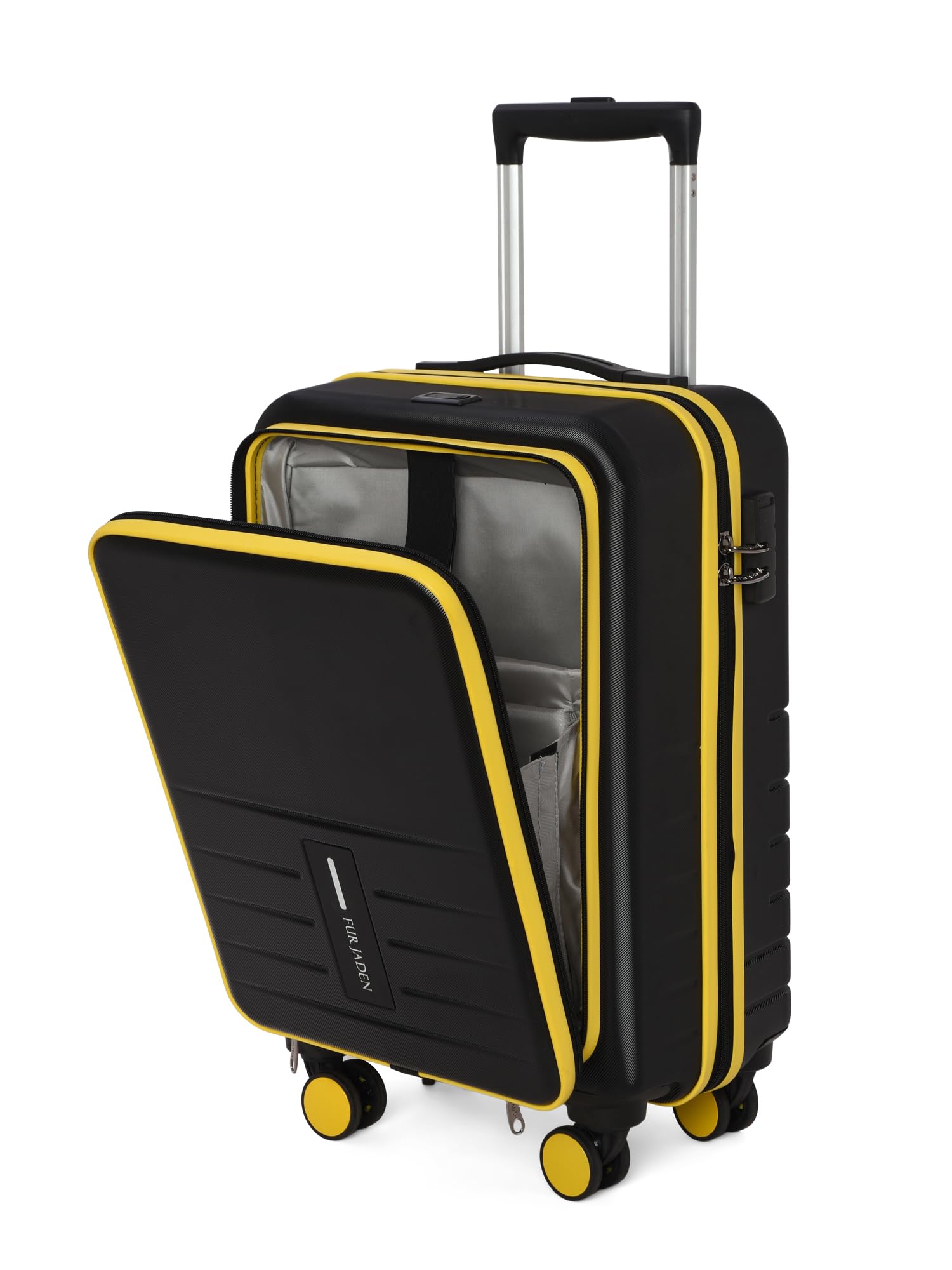 FUR JADEN 20 Inch Polycarbonate Cabin Trolley Suitcase with 16 Inch Laptop Compartment Hardsided 55CM Cabin Luggage with Glide Tech 8 Wheels, USB Port and TSA Lock (Turquoise) (B0D796XFNV) Amazon Price History, Amazon Price Tracker