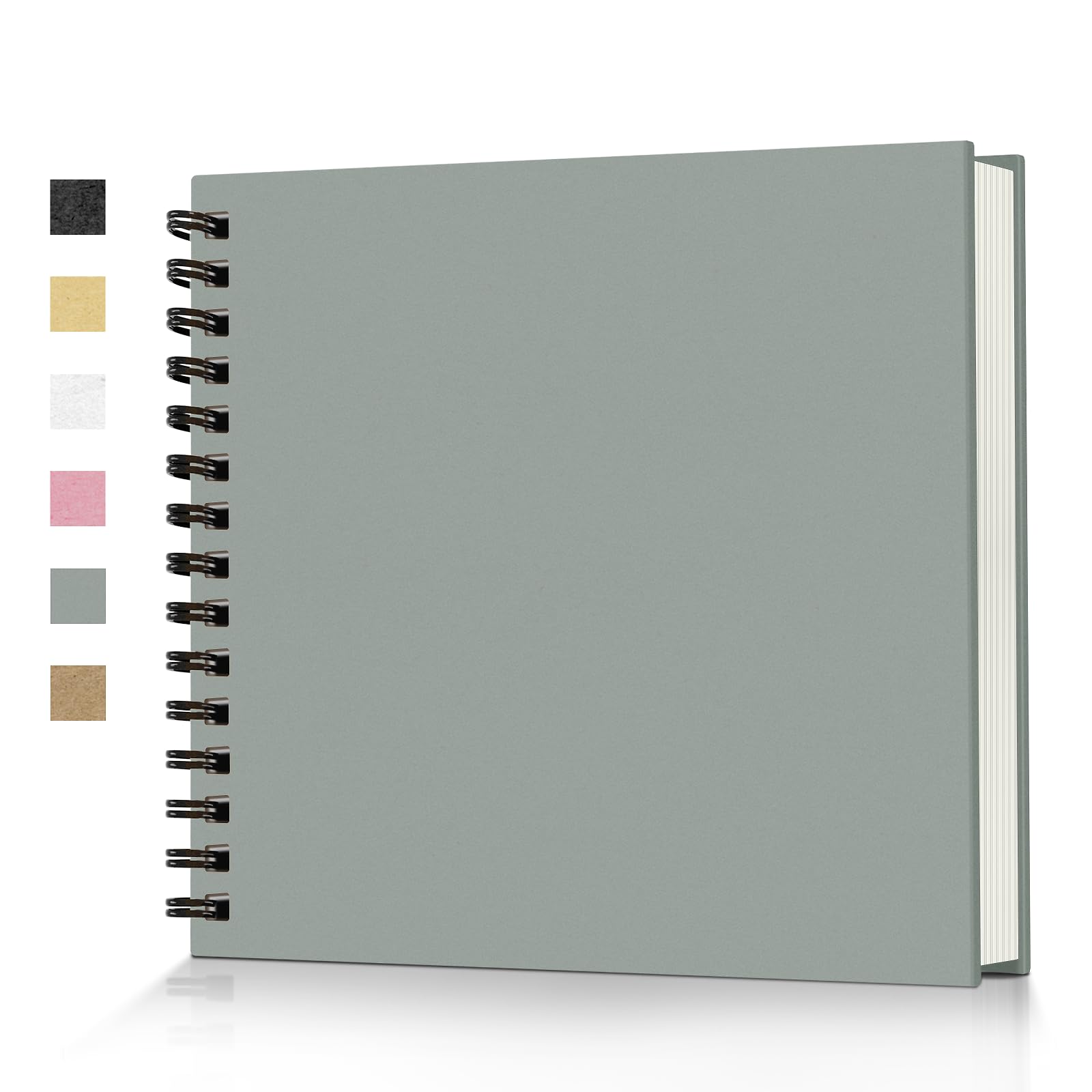Popotop 8x8 Inch Scrapbook Photo Album, 60 Page Decorative Kraft Paper Book for 4x6 Pictures, DIY Memory Photo Albums as Gifts for Wedding Baby Christmas School Family