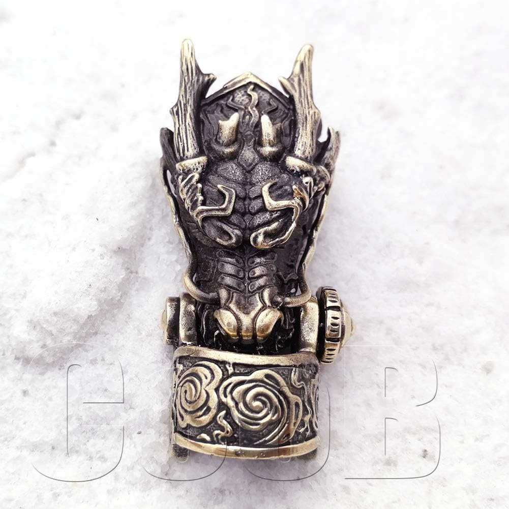CooB EDC Metal Hand Casted Paracord Shackle Buckle Clasp Animals Collection for Paracord Bracelet Bracelets Making 1Pcs/Lot (Long Dragon Bronze)
