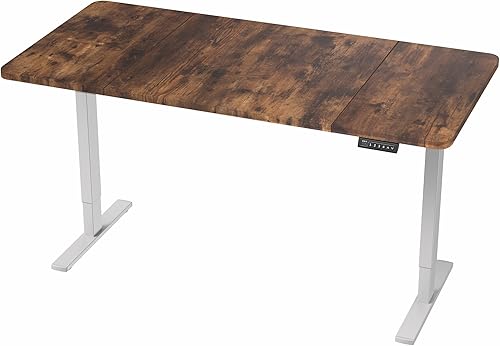 Vista 967 de VIVO DESK-KIT-1W6G - Escritorio eléctrico de pie de 60 x 24 pulgadas, ajuste de altura de memoria, serie 1B, parte superior de nogal oscuro de una