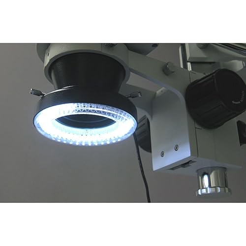 Miniatura 18 de AmScope Luz de anillo de microscopio LED-64-ZK con adaptador, blanco