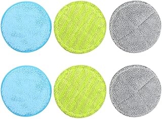 FSSTUD 6 almohadillas de repuesto reutilizables de microfibra para fregona, almohadillas de fregona pequeñas flotantes, cabezales de fregona eléctricos redondos para mopa húmeda para el hogar