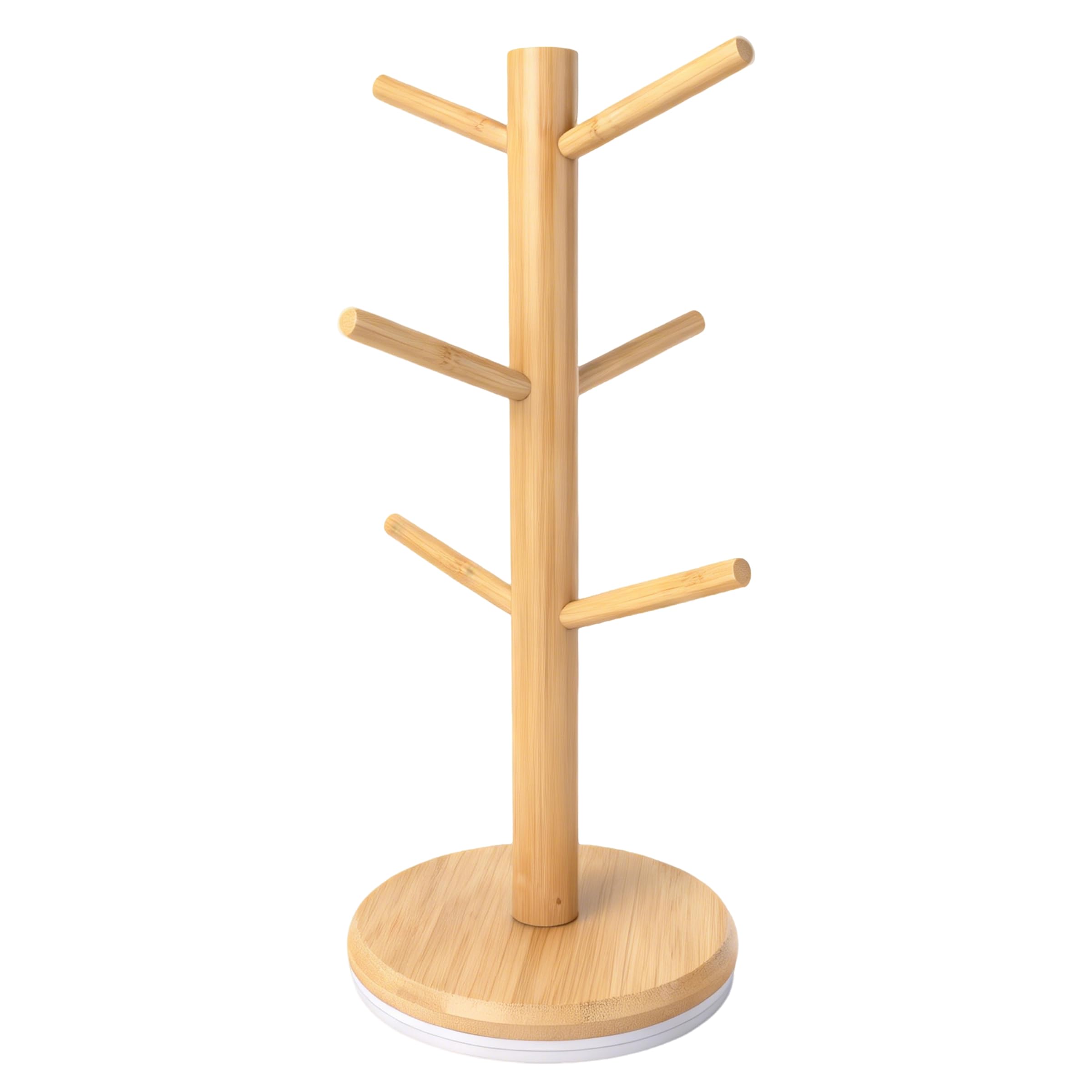 ZHABAYEN Mug Holder Tree, Coffee Cup Holder with 6 Hooks, Tea Mug Tree, 360°Rotated Cup Stand for Countertop Kitchen Decor Organizer