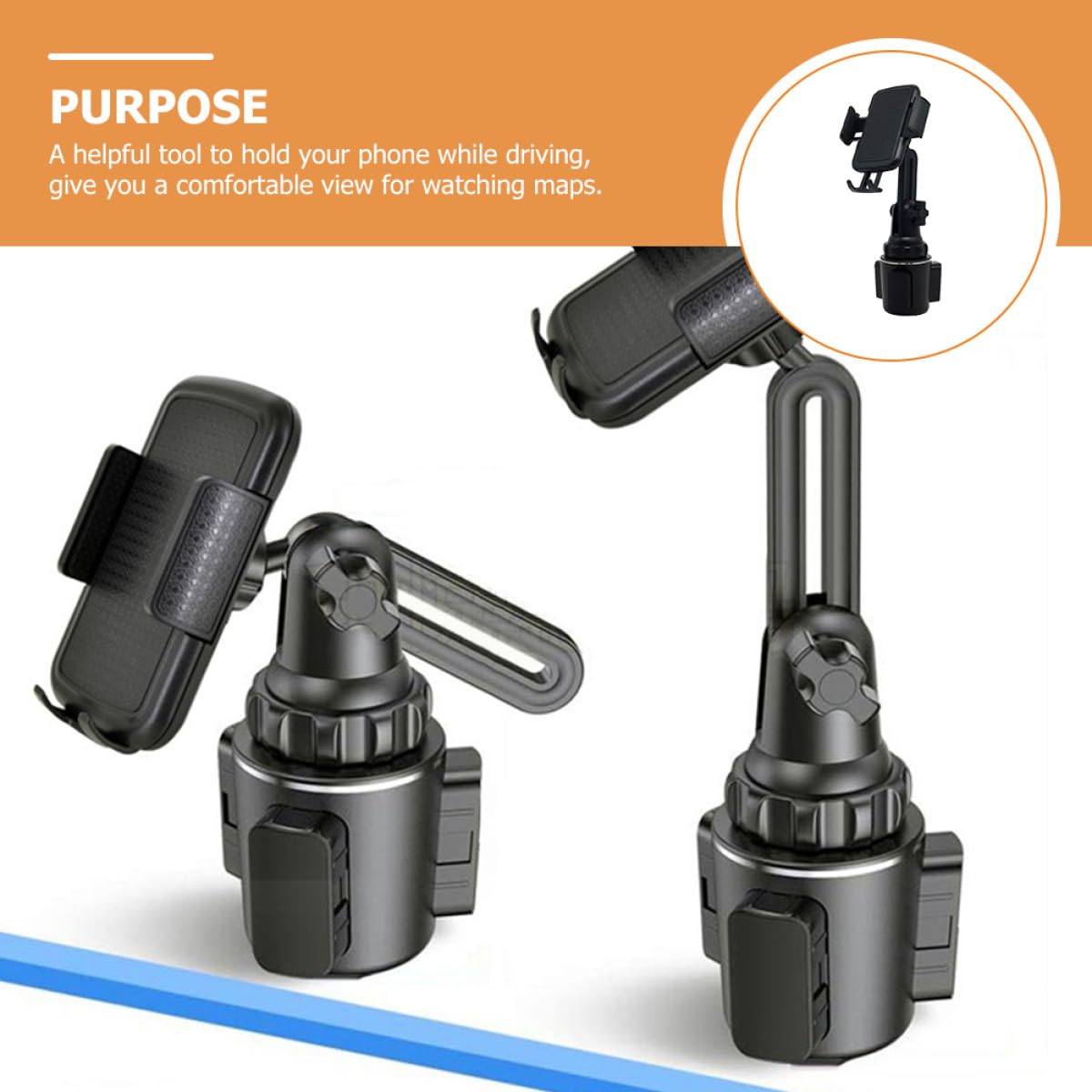 Cabilock Soporte para Teléfono Móvil Ajustable Portavasos Expandible para Coche y Camión Soporte para Vehículo Compatible Portavasos Práctico para Conducción Segura
