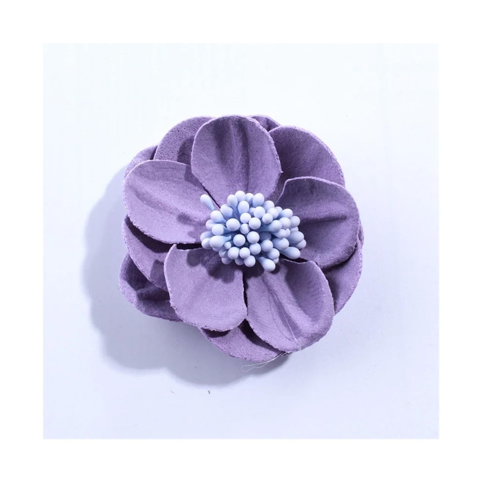 KiddiBubzi 10PCS 5CM Artificial Felt Fabric Flowers With Stamen For Wedding Invitation Chic Fake Flower For Home Dress Decoration(Lavender)