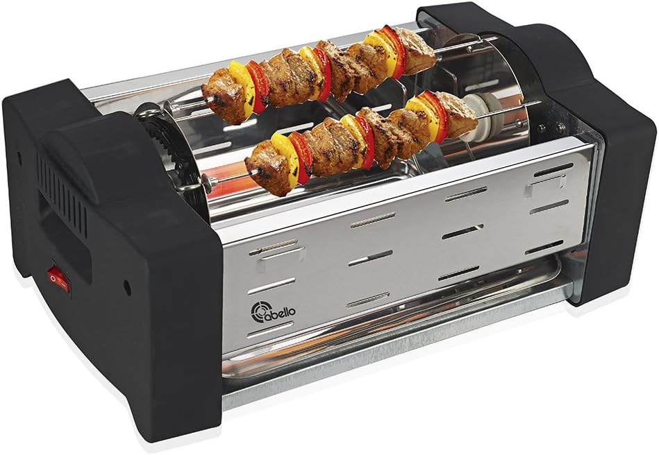 Abello Electronic Barbeque Griller With 6 Skewers (Silver)