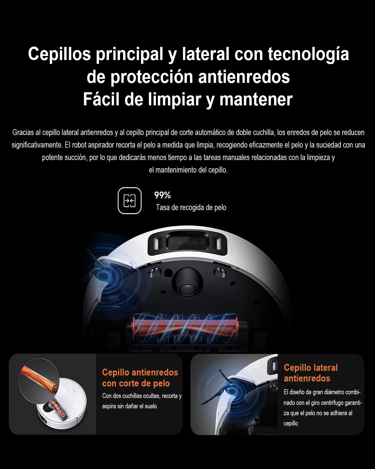 XIAOMI Robot Vacuum 5 Pro - Robot Aspirador y Fregasuelos Inteligente, 20 000 Pa,Videollamada Unidireccional en Alta Definición,Radar Inteligente,Limpieza Profunda de Polvo, Pelo y Migas
