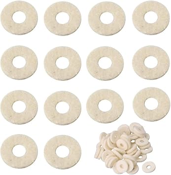 Jiayouy Pack of 40 Valve Felt Washers Cushion Top Cap Felt Pads Trumpet Replacement Accessory