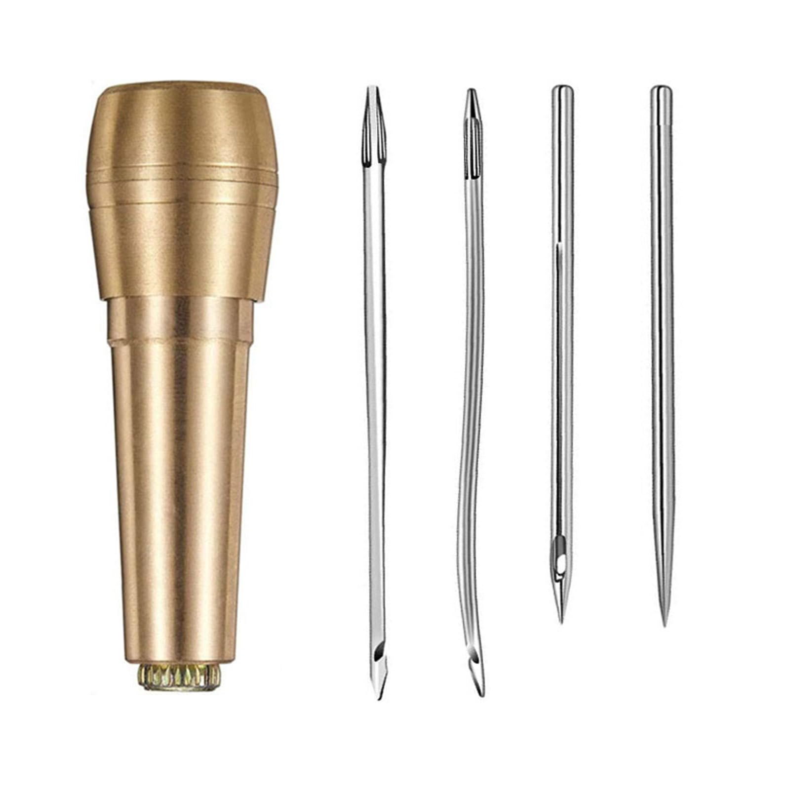 Leder-Nähnadel-Ahle-Werkzeug-Set mit Metallgriff, Canvas-Handwerk, Schuhreparatur, Kupfer