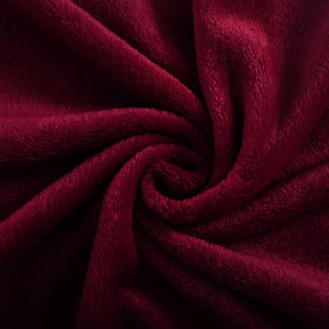 uxcell Flannel Fleece Blanket Full Size - Soft Lightweight Plush Microfiber Bed Blanket for Sofa or Couch, Machine Washable Blankets Fleeces, Burgundy 70x78 Inch