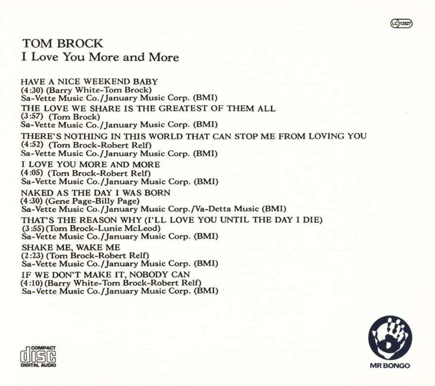 洋楽 tom brock Tom Brock – I Love You More And More – CD (Album, Reissue