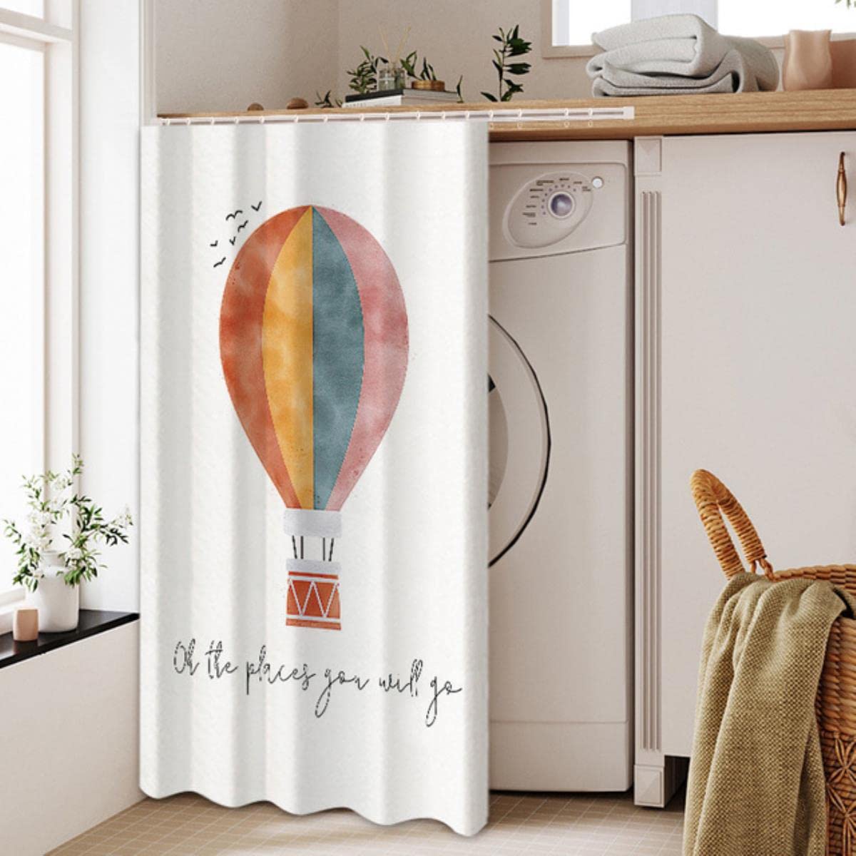 Nordycka pyłoszczelna zasłona do szafy pralka krótka zasłona kuchenna bez dziurkowania pół zasłony zasłona na drzwi poliester - kolor 4,80 x 80 cm