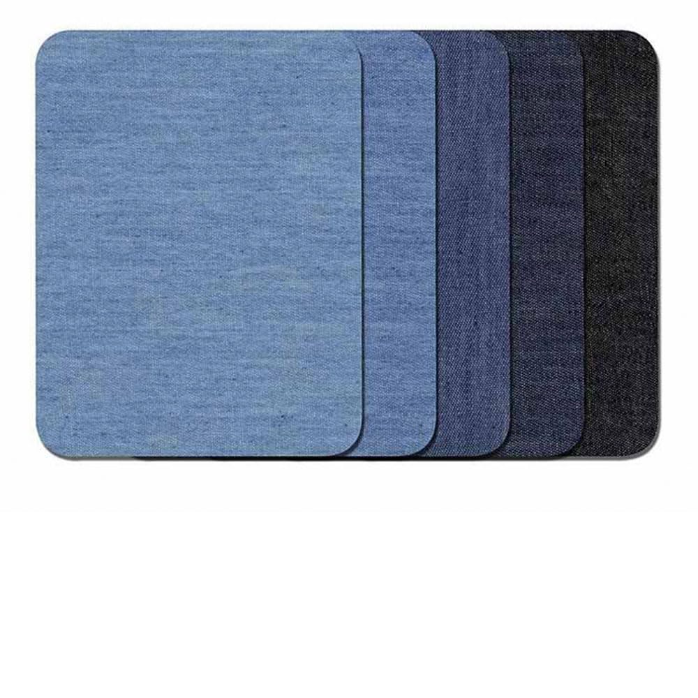 デニム 補修 裏から貼る 5色5枚セット 約9.5cm×12.5cm ジーンズ リペア 補修布 デニム 補修シート アイロン接着 貼付パッチ 布製 衣類 服の補修に DIY 手芸 自由に切り取れる デニム ブラック ネイビー ダークブルー 穴あき 補修 貼付パッチ