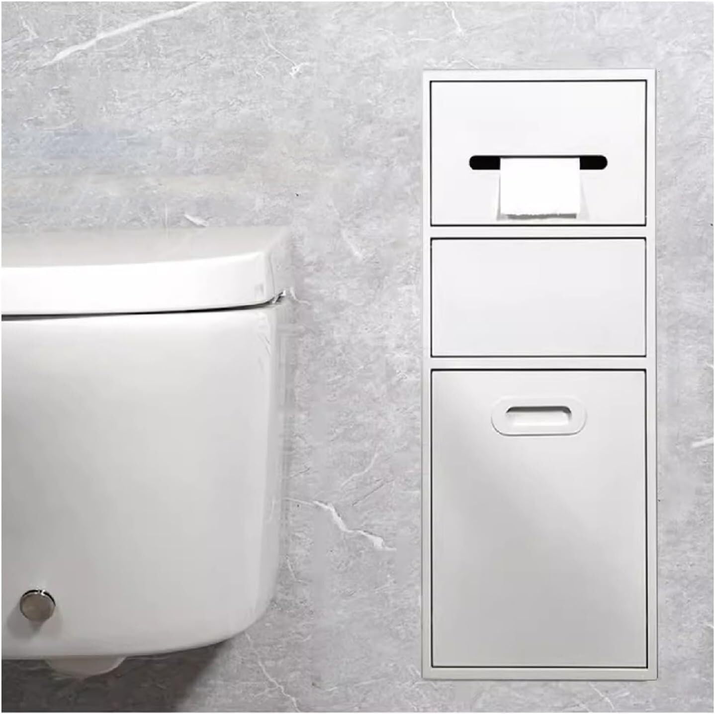 MYUYEE Stainless Steel Recessed Shower Niche Shelf Organizer, Built-In Alcove Storage Rack For Bathroom, Kitchen, Living Room (White B)