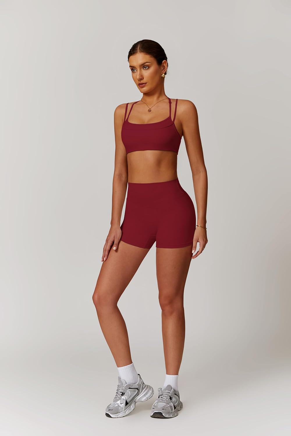 Two Piece Workout Sets For Women Sports Bra Matching High Waist Scrunch Butt Shorts Gym Yoga Athletic Clothes - Image 6