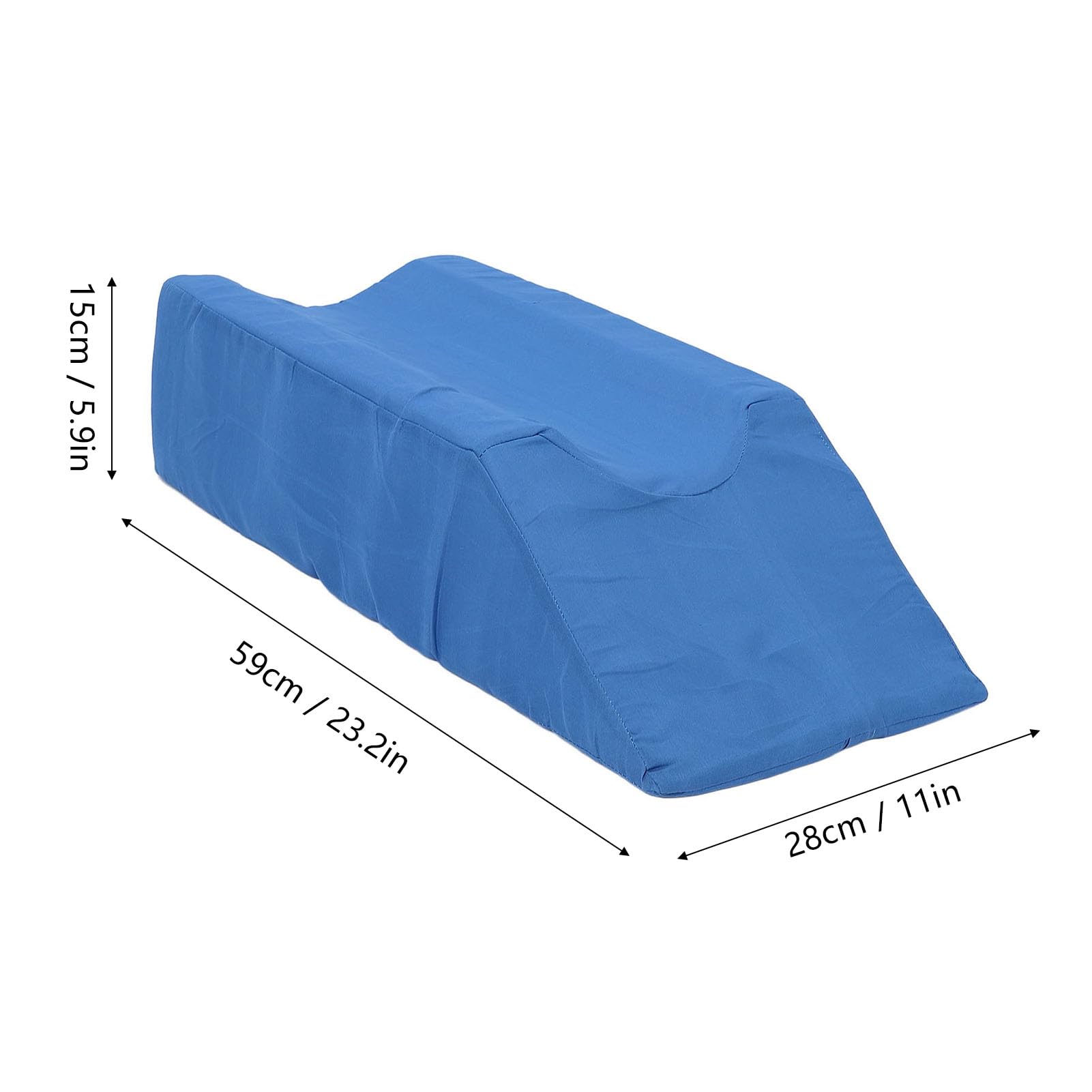 Pilipane Almohada de elevación de piernas, cojín ergonómico de espuma de alta densidad con diseño en forma de U para recuperación del sueño y alivio del dolor, azul, 59x28x15cm