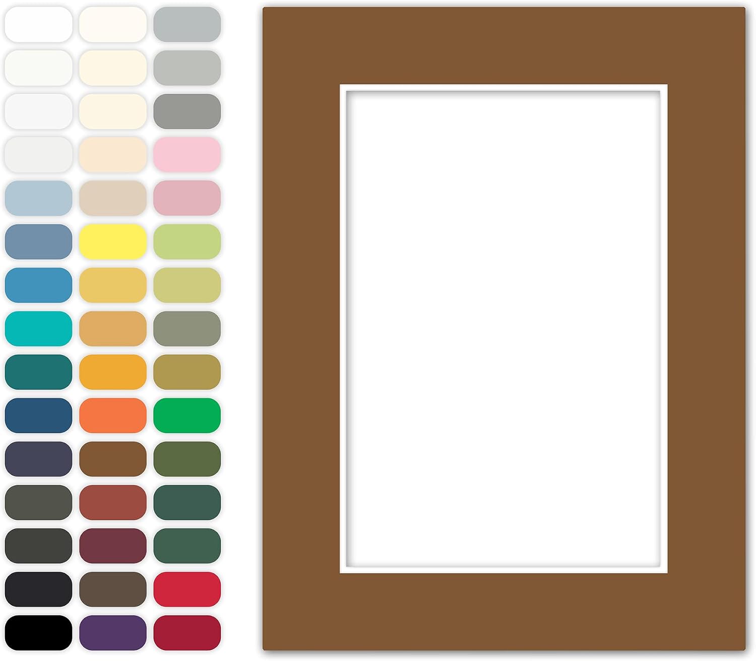Poster Master Aged Oak Matboard – 4-Ply Acid-Free Picture Mat Board with 45° Beveled Cut, Made in USA, Custom Cut to Any Size, 1/16" Thickness for Framing & Displays