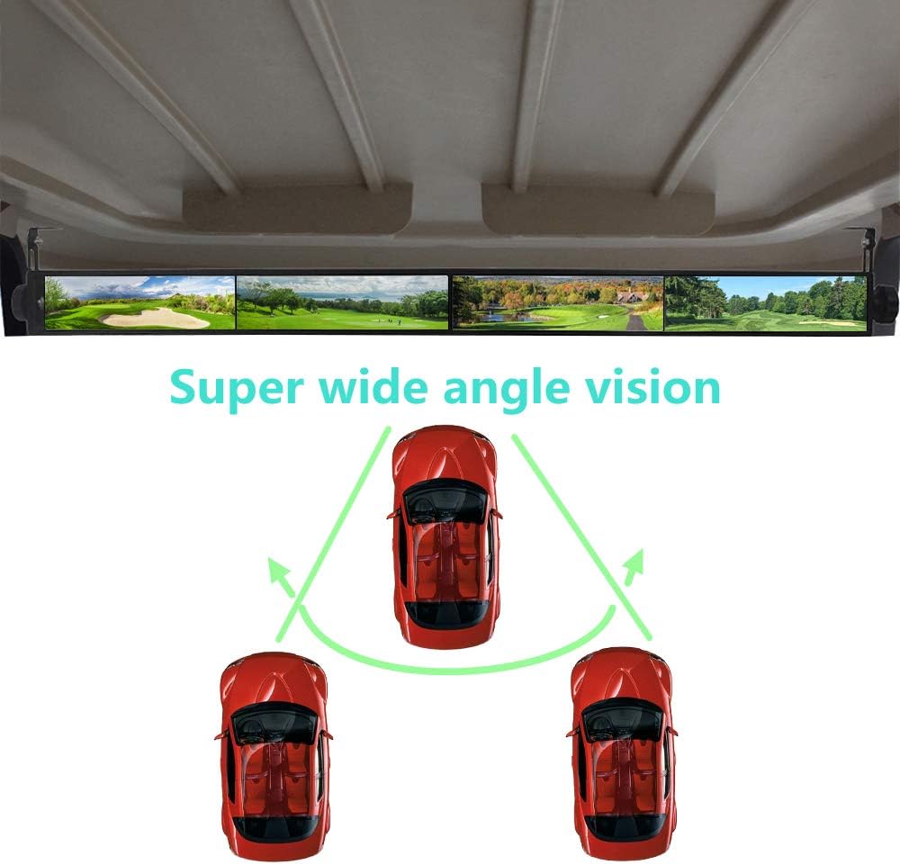 Golf Cart Mirror,Universal 4 Panel Mirror fits Golf Carts EZGO, Club CAR ，Yamaha（Rear View Mirror ）