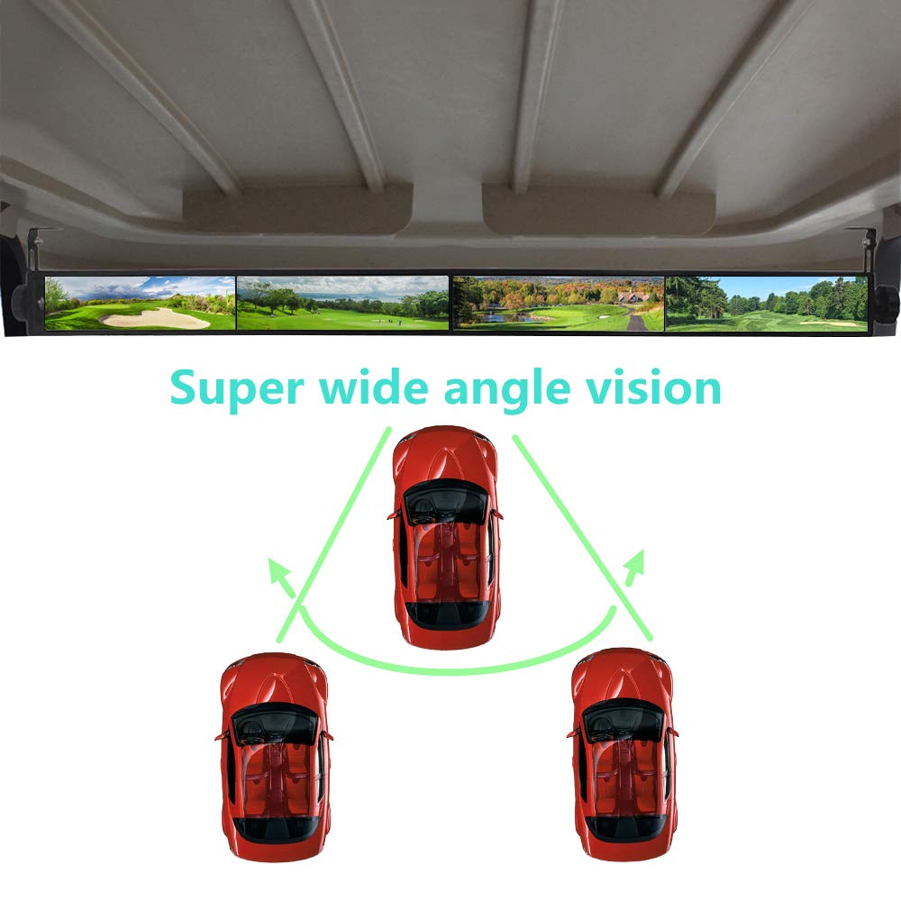 WLOOD Golf Cart Mirror,Universal 4 Panel Mirror fits Golf Carts EZGO, Club CAR ?Yamaha?Rear View Mirror ?