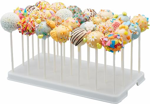 TAIHUIMY 28 Holes Cake Pop Stand for Cake Pops, Lollipop Holder Stand, Cake Pop Display Holder, Candy Pop Holder,Cakepopsical Stand for Weddings, Baby Showers, Birthday, Party WHITE