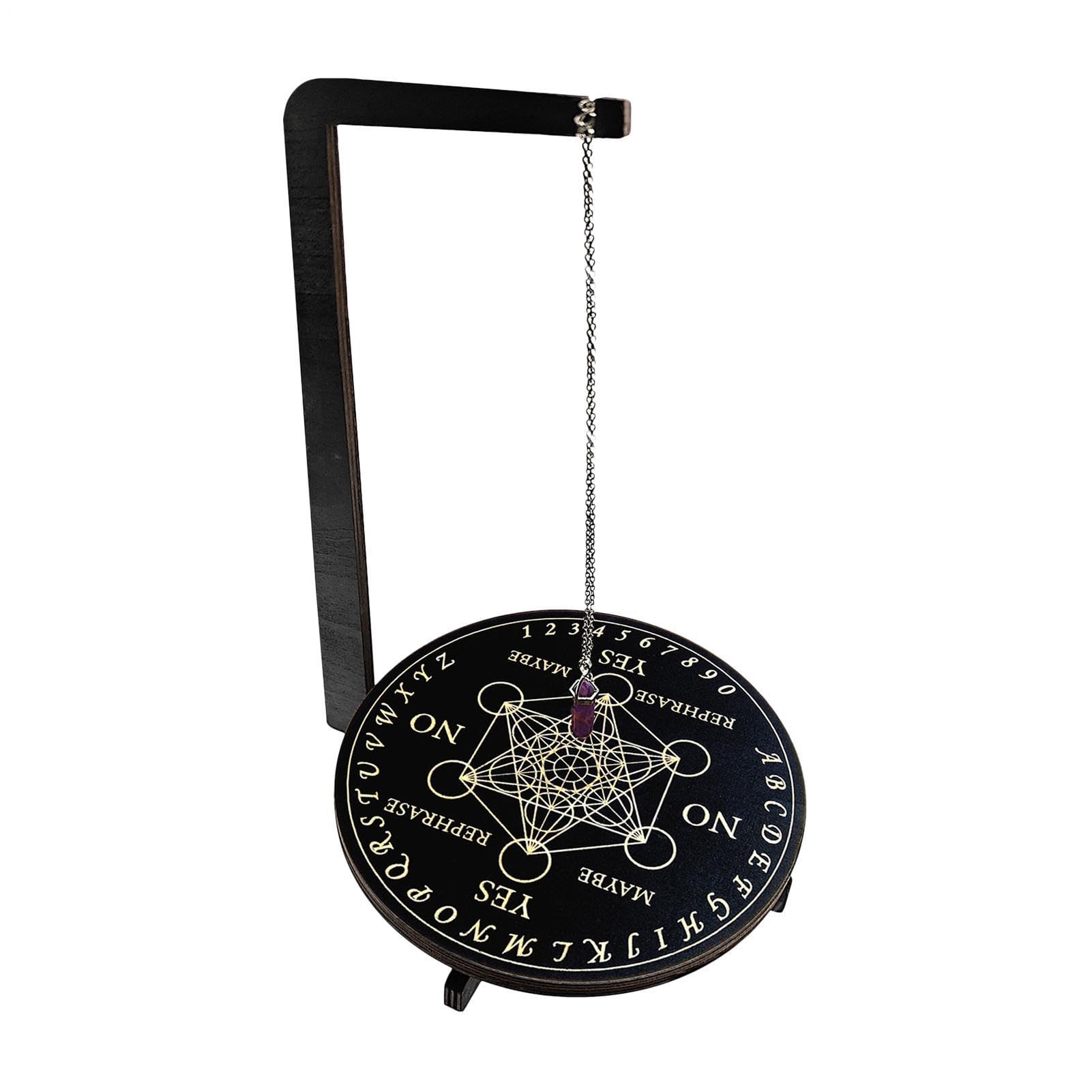 Tablero de adivinación con soporte de madera para collares y meditación con péndulo