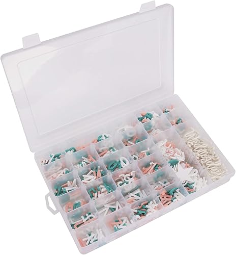 Letras de tablero de cartas, 697 caracteres precortados (34 pulgadas, en 3 colores) con bandeja de clasificación