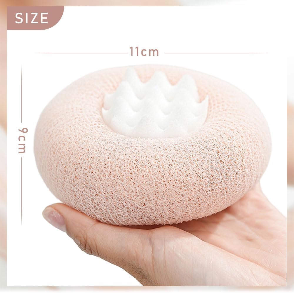 2 in 1, palla da bagno con ventosa, 2024, con girasoli, spazzola per la pulizia del corpo, spugna Mesh Pouf (viola)