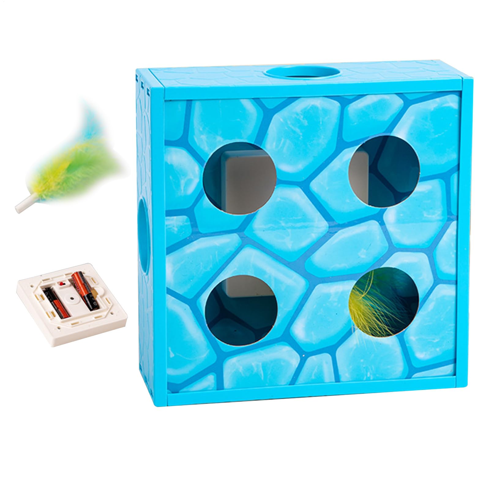 Caja de para gatos y juego giratorio autónomo de enriquecimiento para evitar aburrimiento