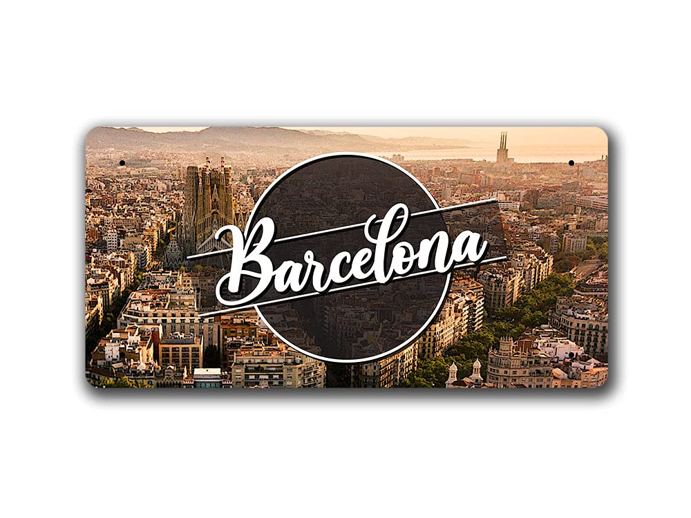 McMug - Barcelona Landscape - Spain - Metal Sign, Decorative Sign, 200mm x 100mm