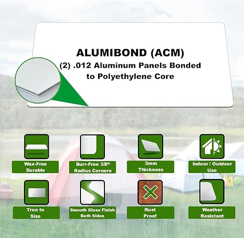 Miniatura 9 de Alumibond - Letrero de metal en blanco (paquete de 5), hecho de placa de chapa de Alumibond para crear letreros personalizados de metal o calle al
