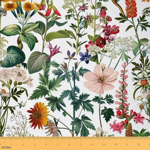 Erosebridal Colorful Flowers Fabric by The Yard - Retro Nature