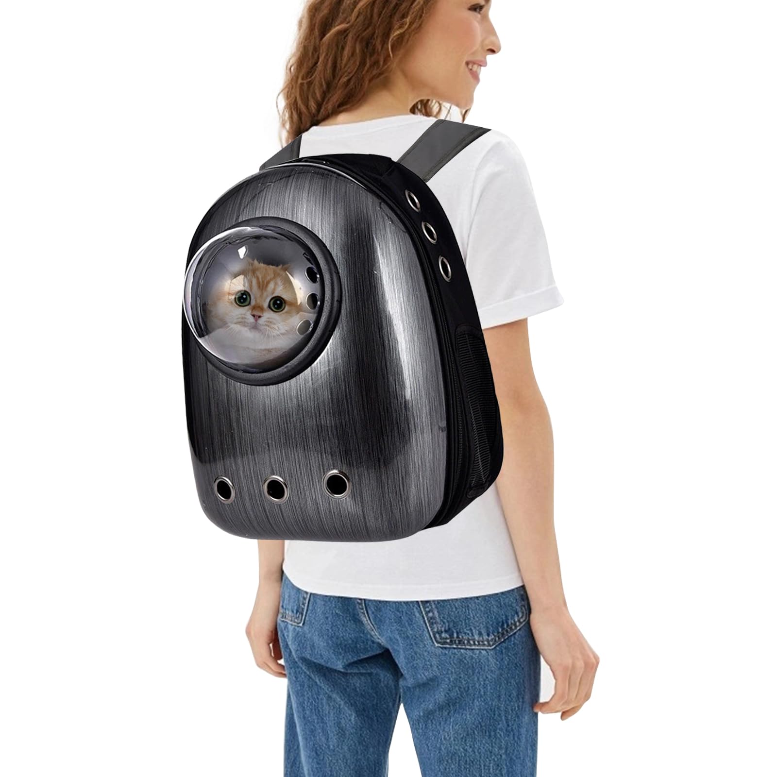 Sac à dos pour animal de compagnie respirant avec sac de rangement bouteille d'eau