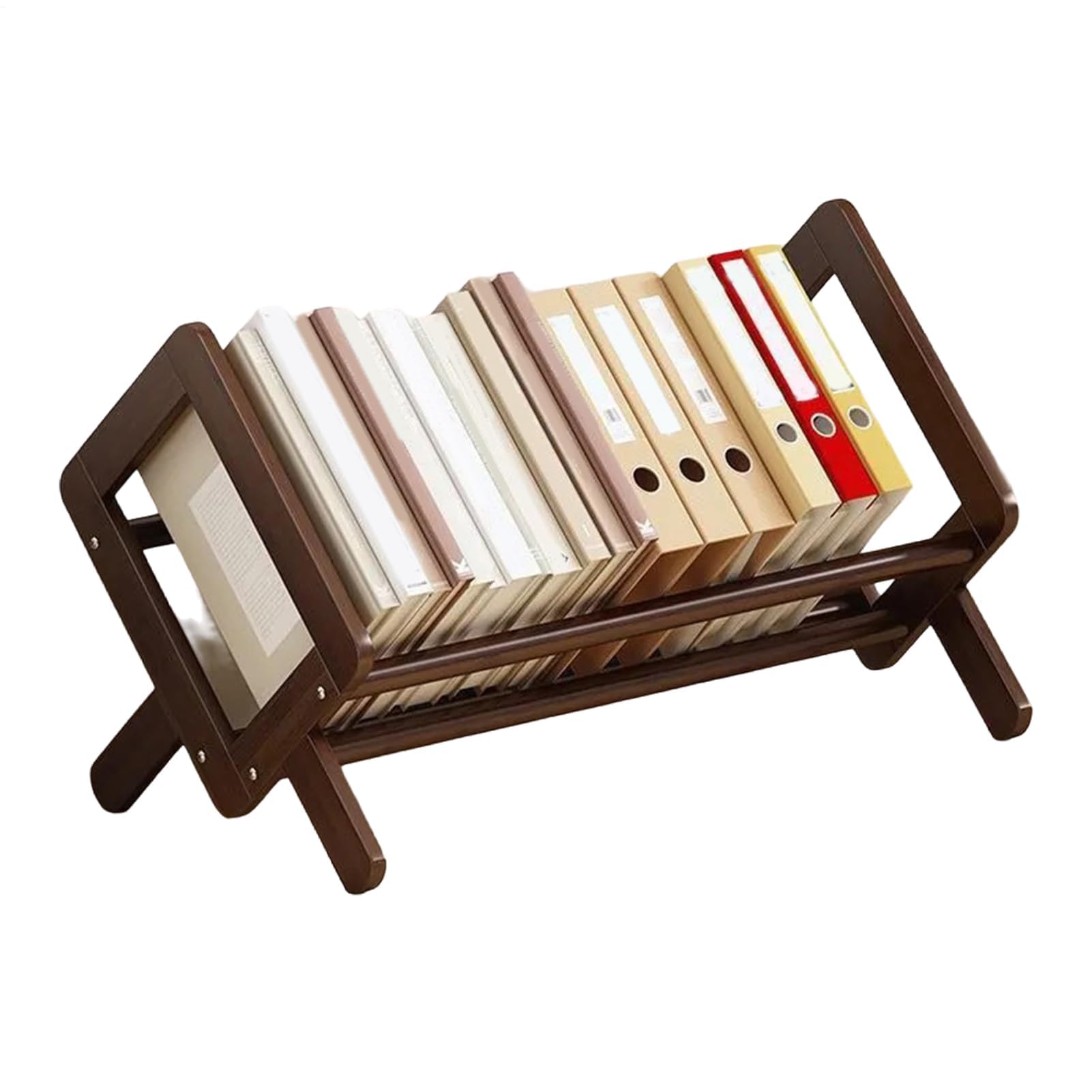 Bibliothèque de bureau en bois – Bibliothèque de table pour salles d'étude, dortoirs et salles de classe | Rangement élégant pour manuels scolaires, cahiers, fichiers et CD